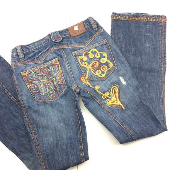 Antik Denim Denim - Antik Denim Embroidered Boho Jeans 26